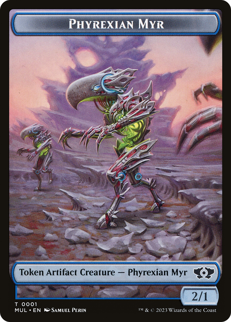 Phyrexian Myr // Dinosaur Double-Sided Token [March of the Machine Tokens] | Grognard Games