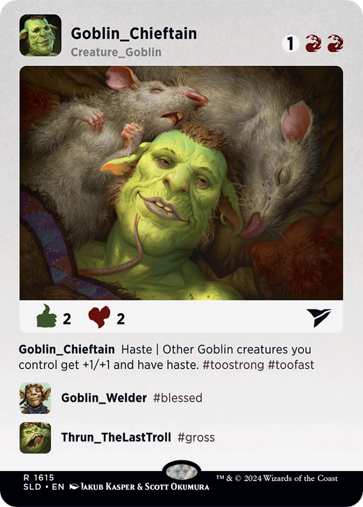 Goblin Chieftain (SLD-1615) - Secret Lair Drop (Borderless) Foil | Grognard Games