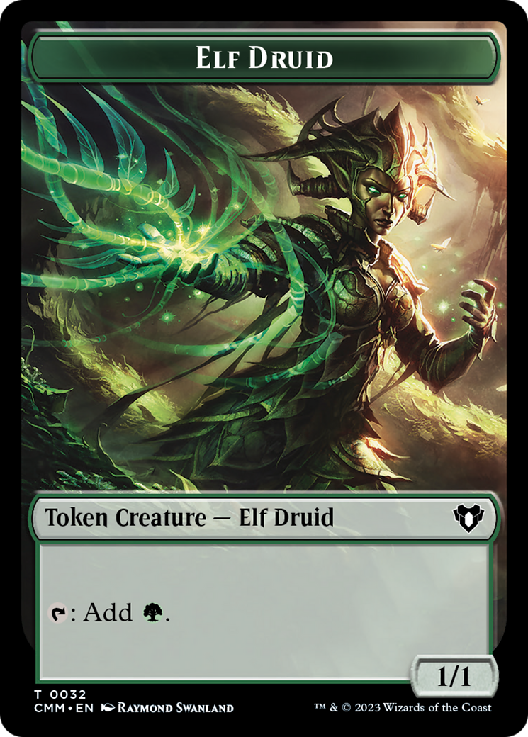 Elemental (0024) // Elf Druid Double-Sided Token [Commander Masters Tokens] | Grognard Games