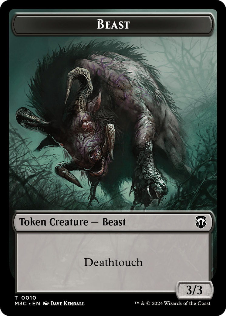 Beast (0010) (Ripple Foil) // Shapeshifter (0008) Double-Sided Token [Modern Horizons 3 Commander Tokens] | Grognard Games