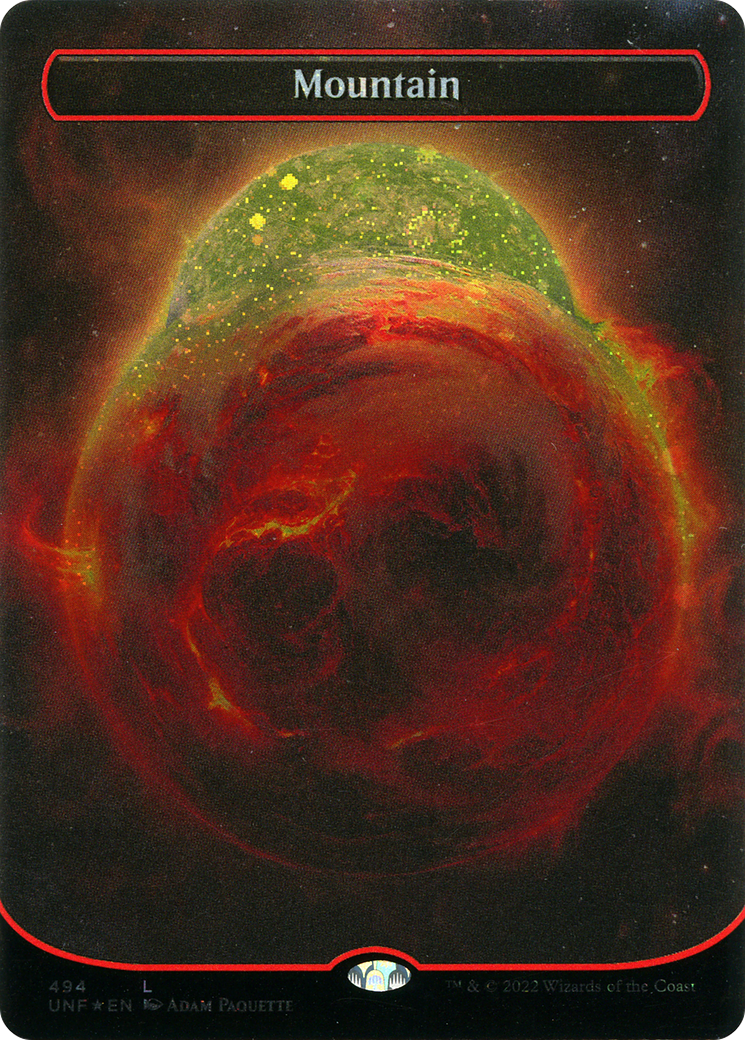 Mountain (494) (Orbital Space-ic Land) (Galaxy Foil) [Unfinity] | Grognard Games