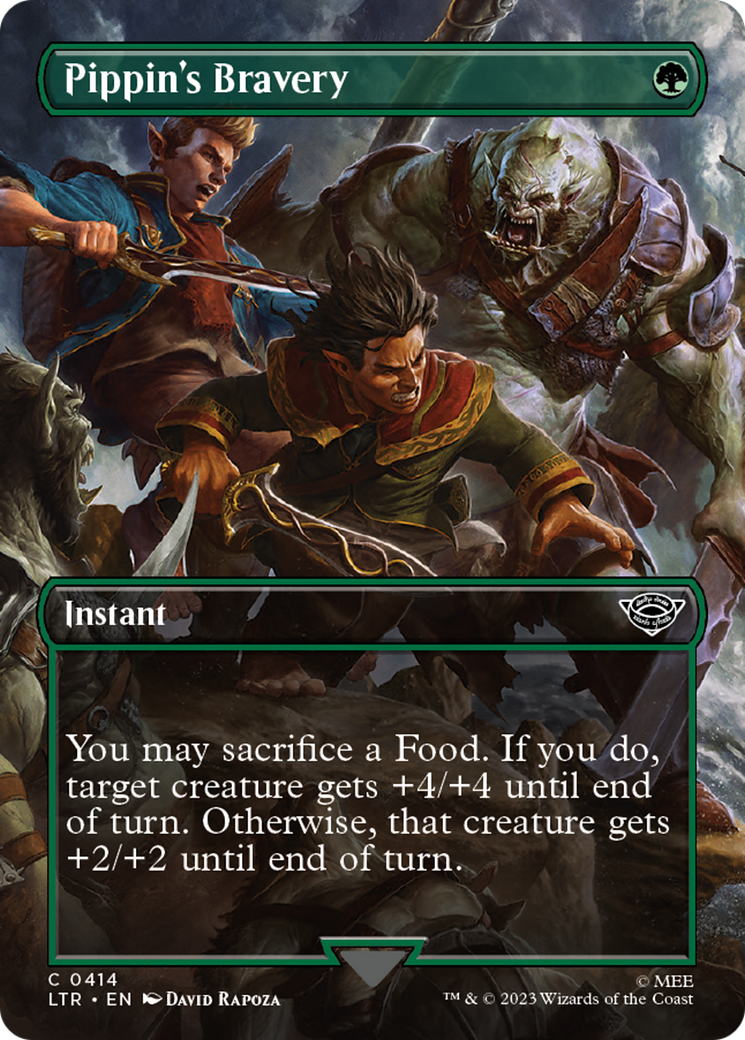 Pippin's Bravery (Borderless Alternate Art) [The Lord of the Rings: Tales of Middle-Earth] | Grognard Games