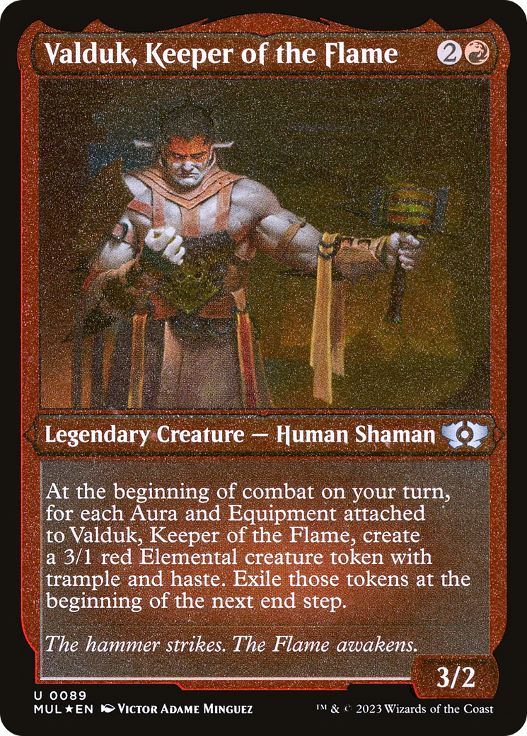 Valduk, Keeper of the Flame (Foil Etched) (MUL-089) - Multiverse Legends Foil | Grognard Games
