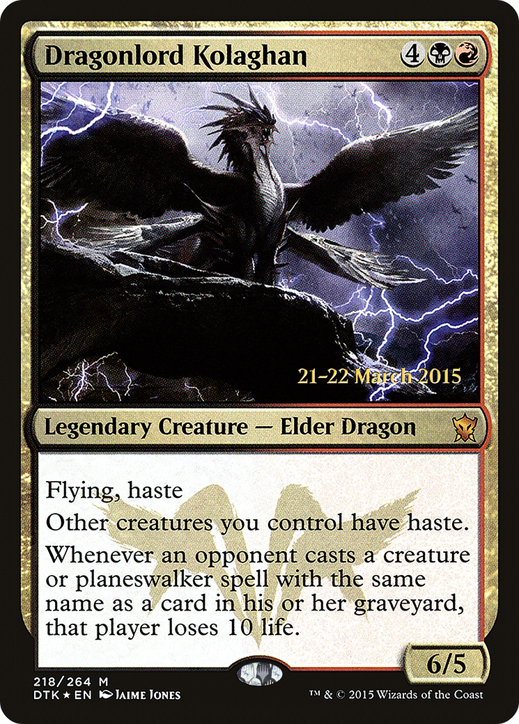 Dragonlord Kolaghan  [Dragons of Tarkir Prerelease Promos] | Grognard Games