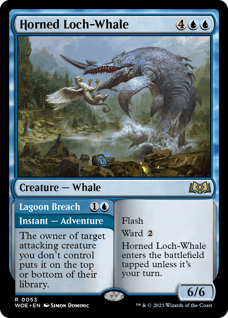 Horned Loch-Whale // Lagoon Breach [Wilds of Eldraine] | Grognard Games