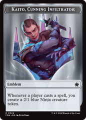 Emblem - Kaito, Cunning Infiltrator // Ninja Doubled-Sided Token [Foundations Tokens] | Grognard Games