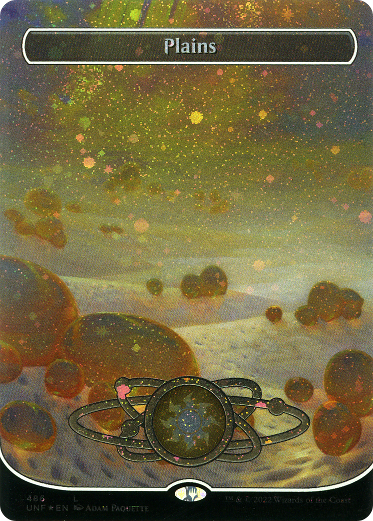 Plains (486) (Planetary Space-ic Land) (Galaxy Foil) [Unfinity] | Grognard Games