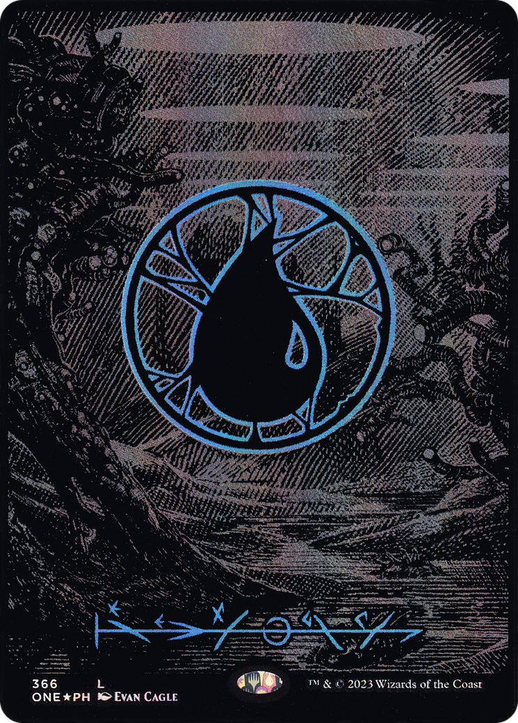 Island (366) (Oil Slick Raised Foil) [Phyrexia: All Will Be One] | Grognard Games