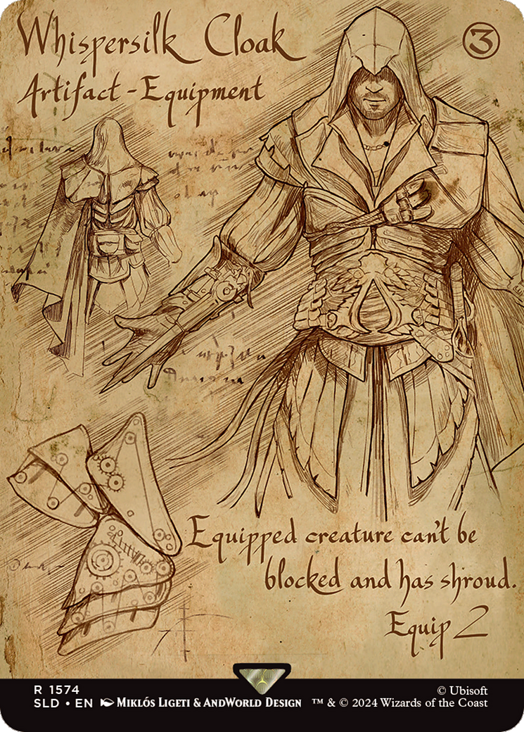 Whispersilk Cloak (SLD-1574) - Secret Lair Drop (Borderless) Foil | Grognard Games