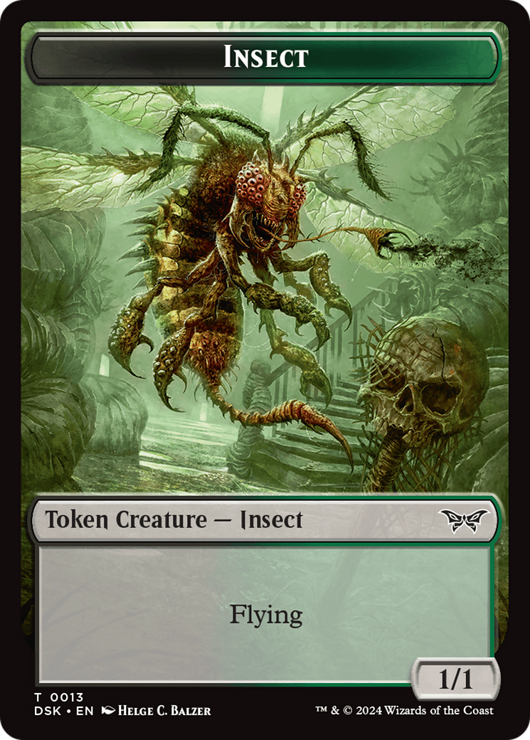 Insect (0013) // Manifest Double-Sided Token [Duskmourn: House of Horror Tokens] | Grognard Games