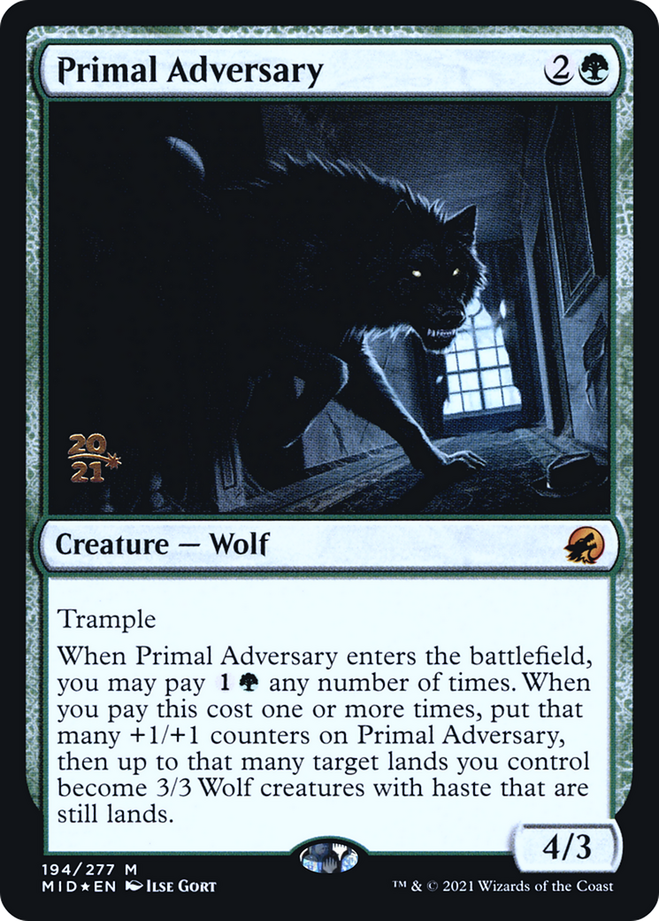 Primal Adversary [Innistrad: Midnight Hunt Prerelease Promos] | Grognard Games