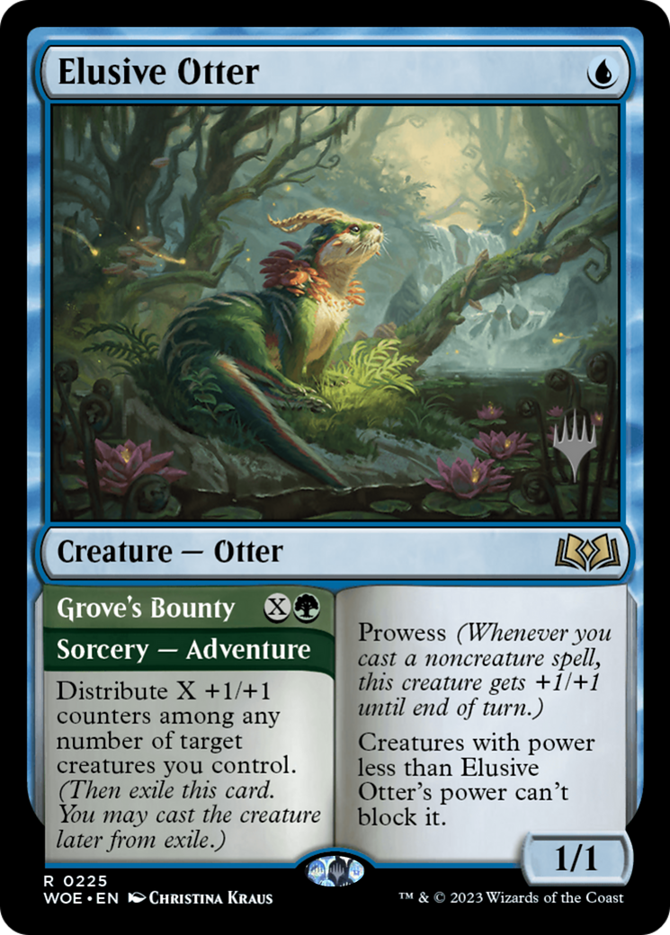 Elusive Otter // Grove's Bounty (Promo Pack) [Wilds of Eldraine Promos] | Grognard Games