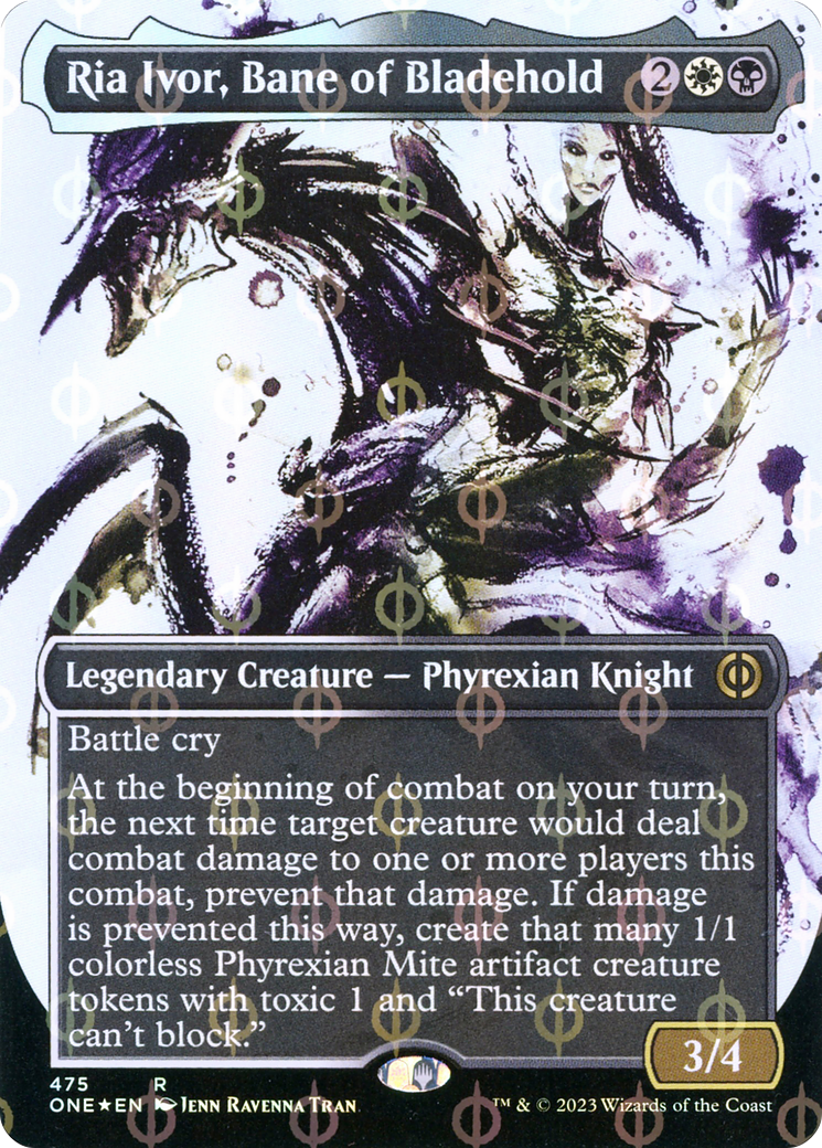 Ria Ivor, Bane of Bladehold (Borderless Ichor Step-and-Compleat Foil) [Phyrexia: All Will Be One] | Grognard Games