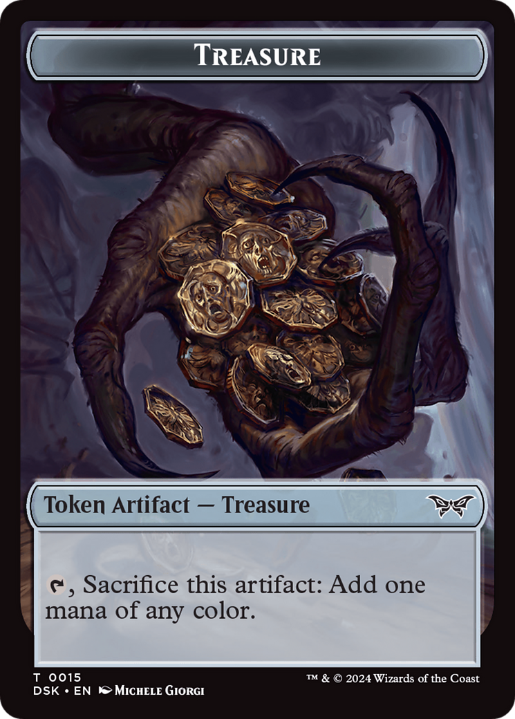 Treasure // Manifest Double-Sided Token [Duskmourn: House of Horror Tokens] | Grognard Games