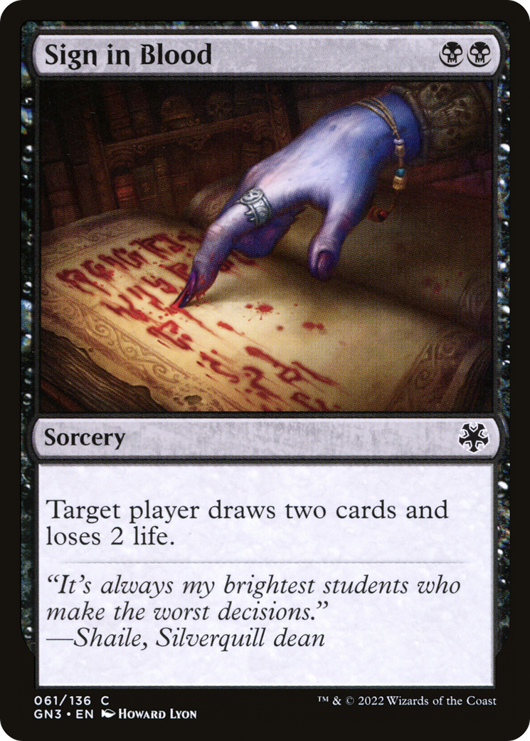 Sign in Blood [Game Night: Free-for-All] | Grognard Games