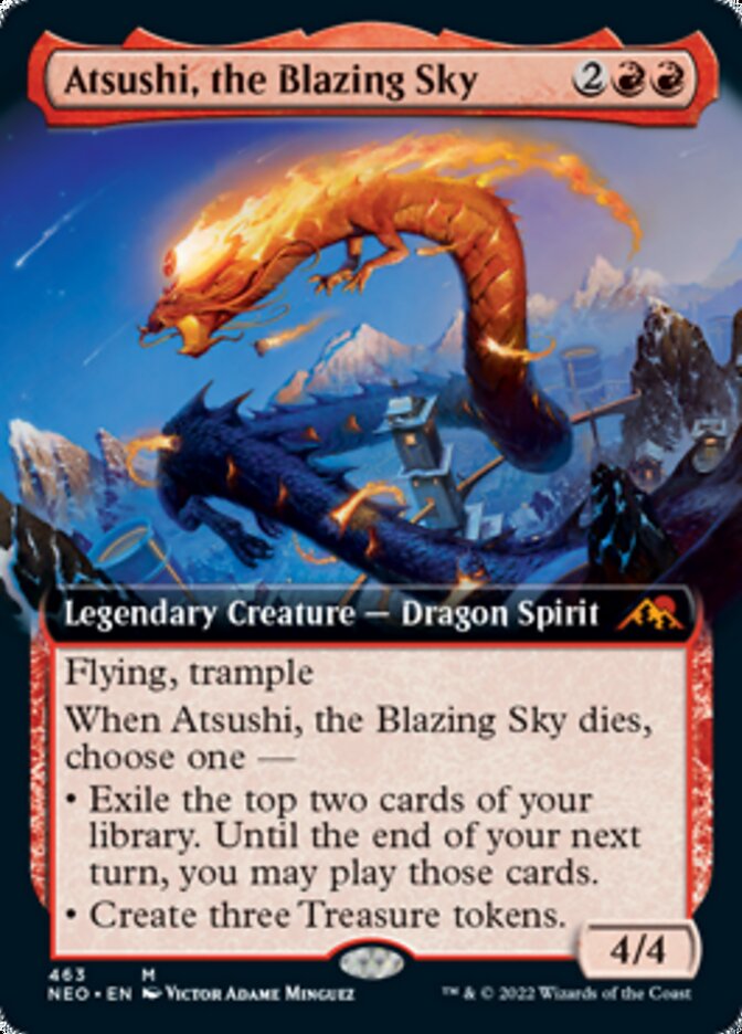 Atsushi, the Blazing Sky (Extended Art) [Kamigawa: Neon Dynasty] | Grognard Games