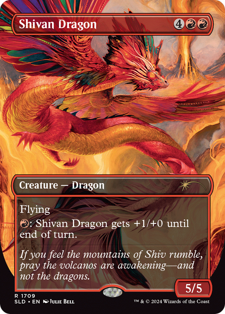 Shivan Dragon (SLD-1709) - Secret Lair Drop (Borderless) Foil | Grognard Games