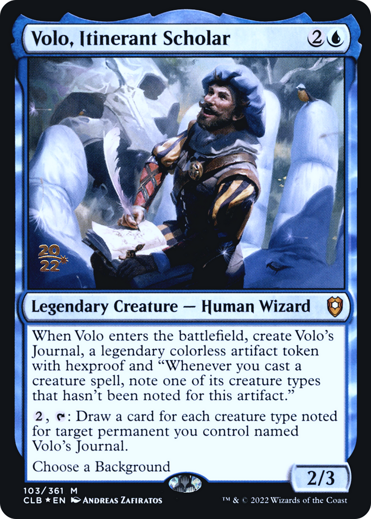 Volo, Itinerant Scholar [Commander Legends: Battle for Baldur's Gate Prerelease Promos] | Grognard Games
