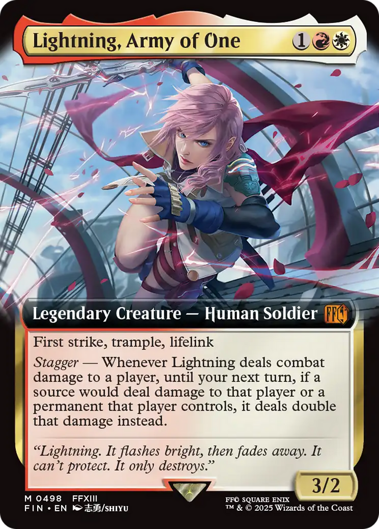 Lightning, Army of One (Extended Art) (FIN-498) - FINAL FANTASY Foil | Grognard Games