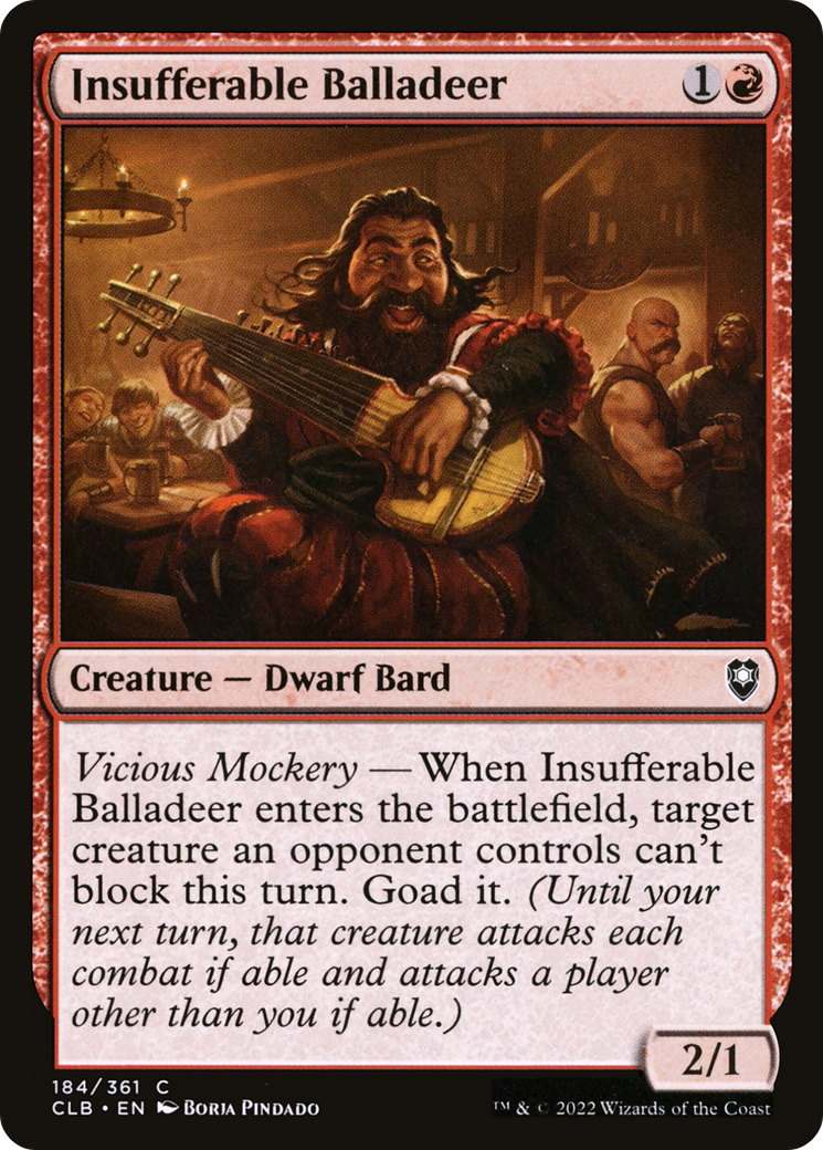 Insufferable Balladeer [Commander Legends: Battle for Baldur's Gate] | Grognard Games