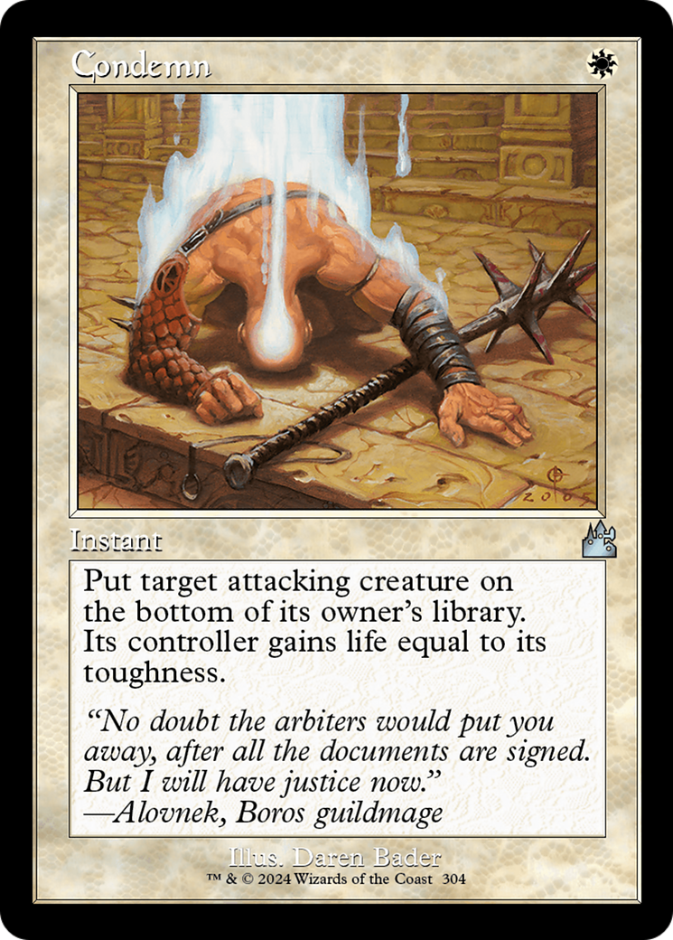 Condemn (Retro Frame) [Ravnica Remastered] | Grognard Games