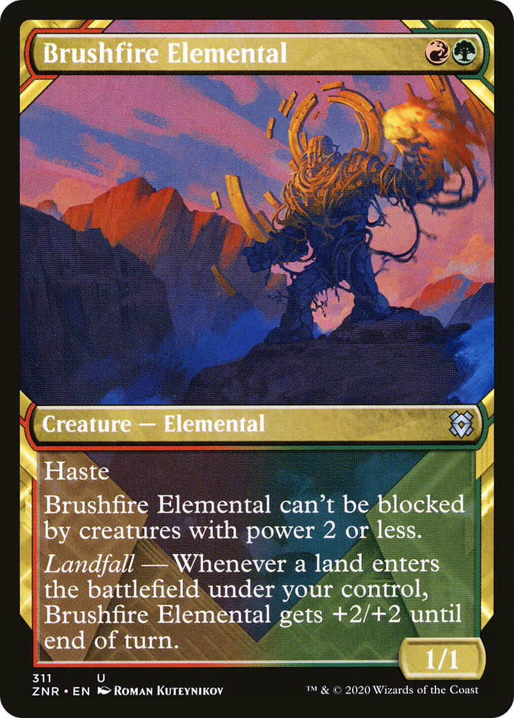Brushfire Elemental (Showcase) [Zendikar Rising] | Grognard Games