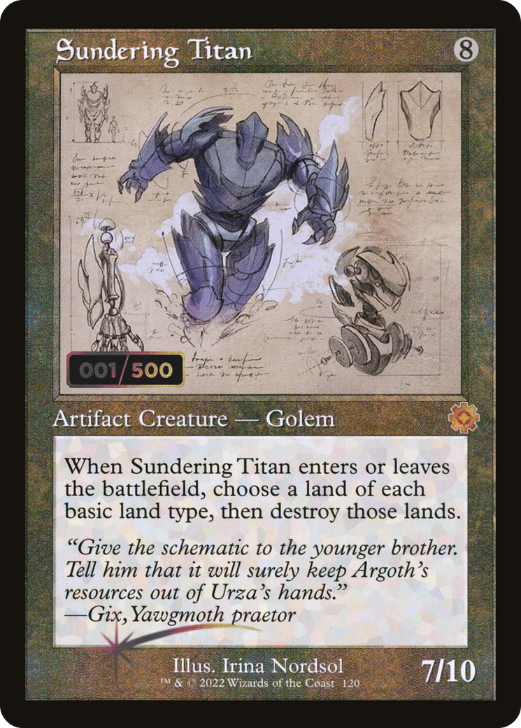 Sundering Titan (Retro Schematic) (Serial Numbered) [The Brothers' War Retro Artifacts] | Grognard Games