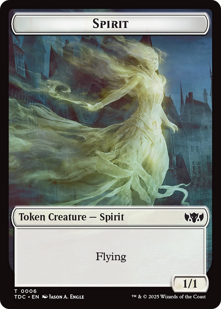 Angel // Spirit Double-Sided Token [Tarkir: Dragonstorm Commander Tokens] | Grognard Games