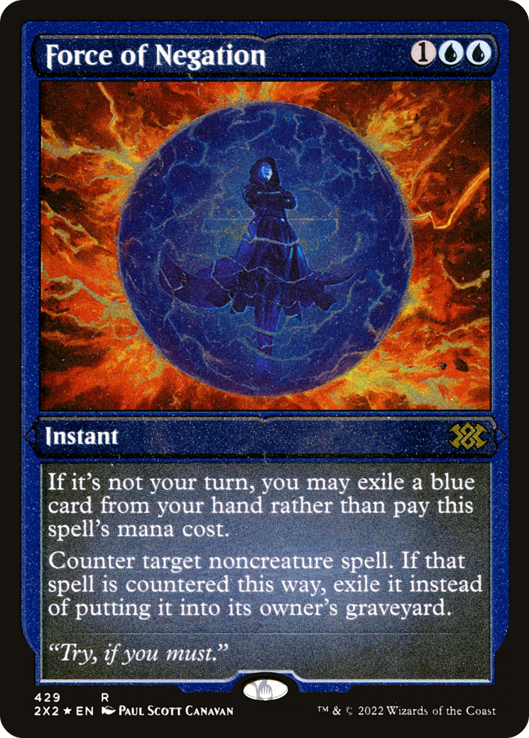 Force of Negation (Foil Etched) (2X2-429) - Double Masters 2022 Foil | Grognard Games