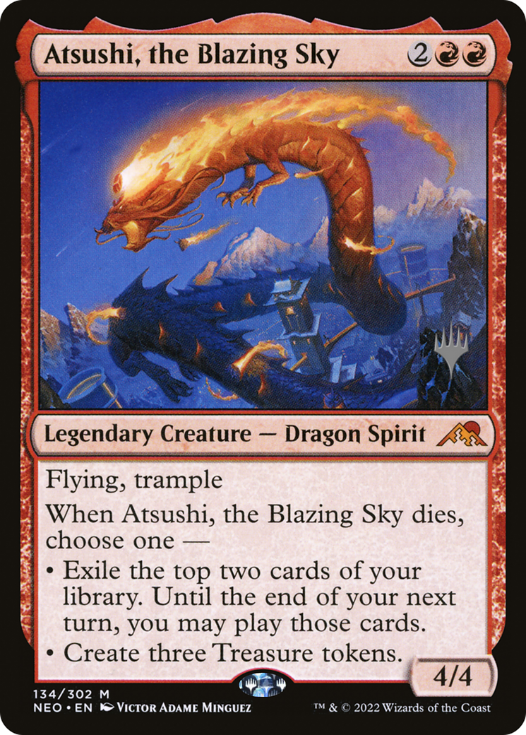 Atsushi, the Blazing Sky (Promo Pack) [Kamigawa: Neon Dynasty Promos] | Grognard Games