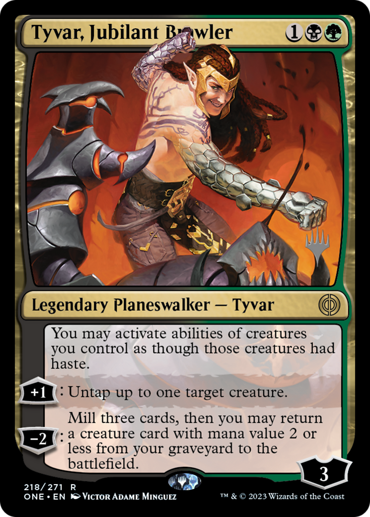 Tyvar, Jubilant Brawler (Promo Pack) [Phyrexia: All Will Be One Promos] | Grognard Games