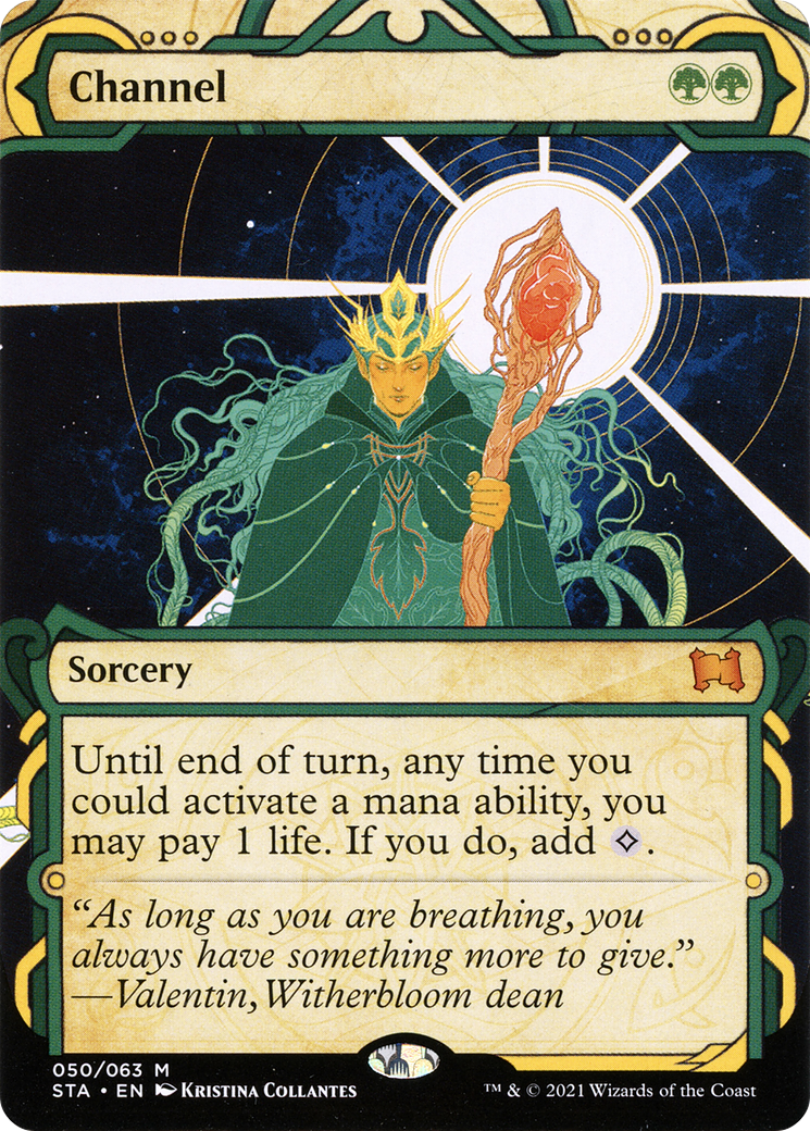 Channel (STA-050) - Strixhaven Mystical Archive: (Showcase) (Borderless) Etched Foil | Grognard Games