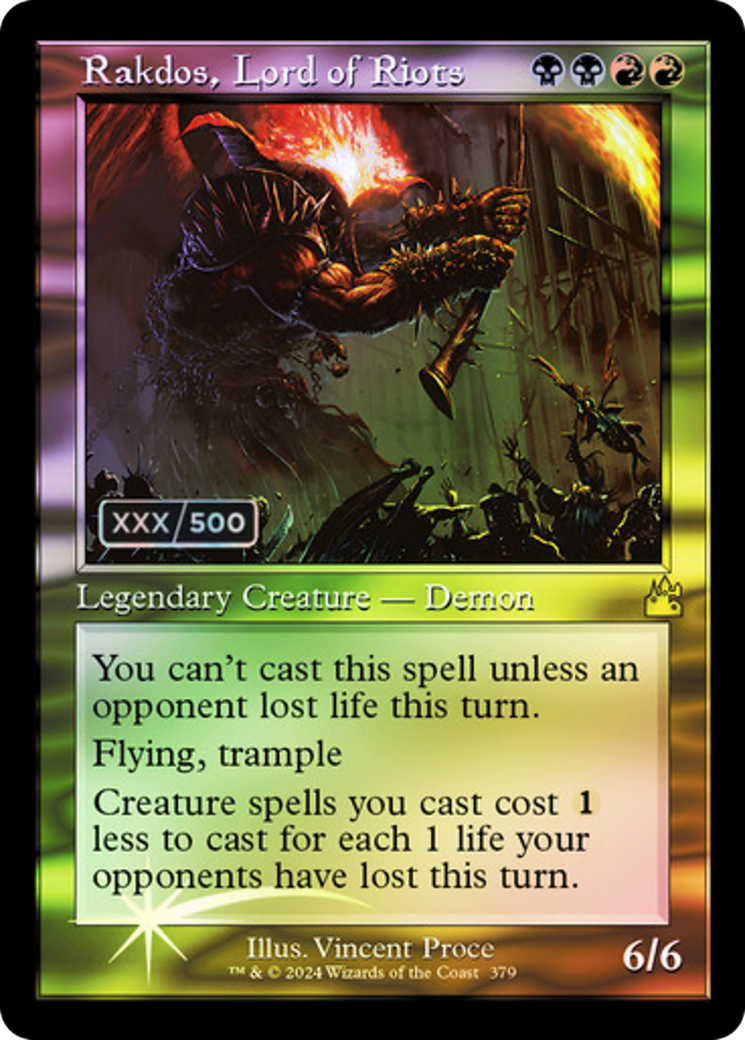 Rakdos, Lord of Riots (Retro) (Serialized) [Ravnica Remastered] | Grognard Games