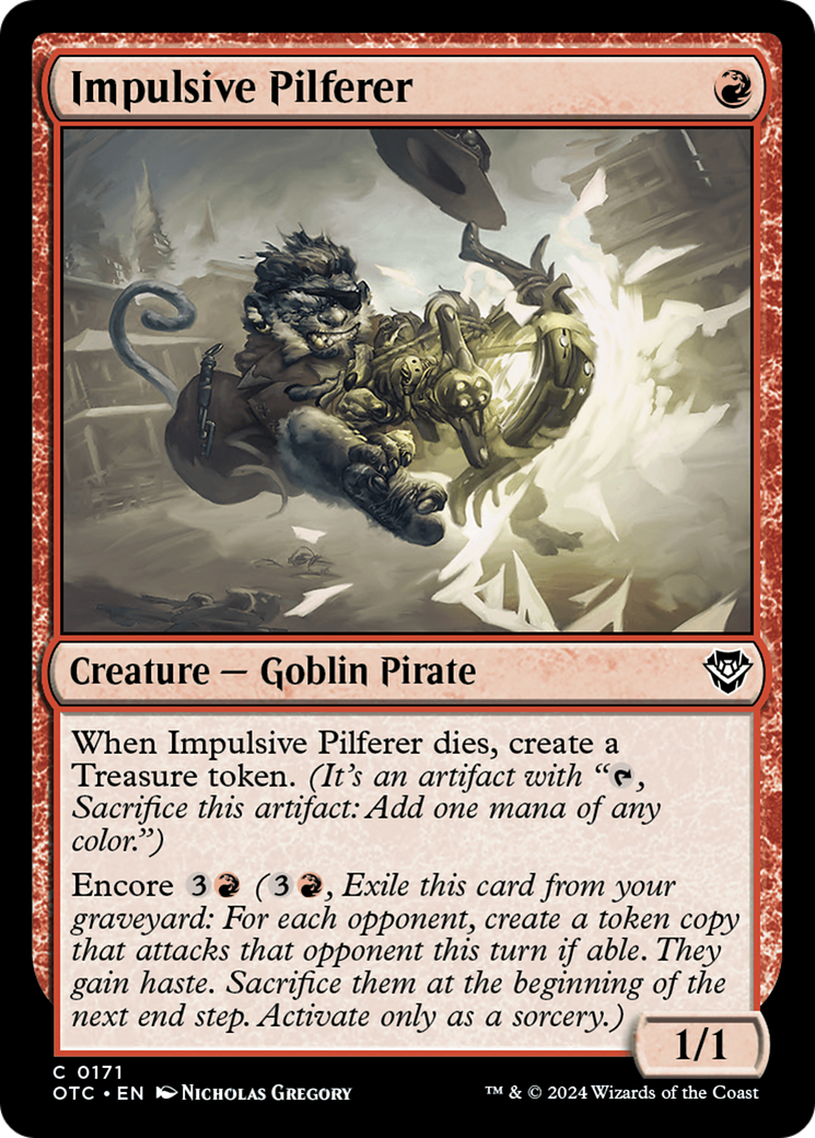 Impulsive Pilferer [Outlaws of Thunder Junction Commander] | Grognard Games