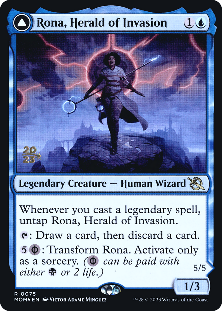 Rona, Herald of Invasion // Rona, Tolarian Obliterator [March of the Machine Prerelease Promos] | Grognard Games