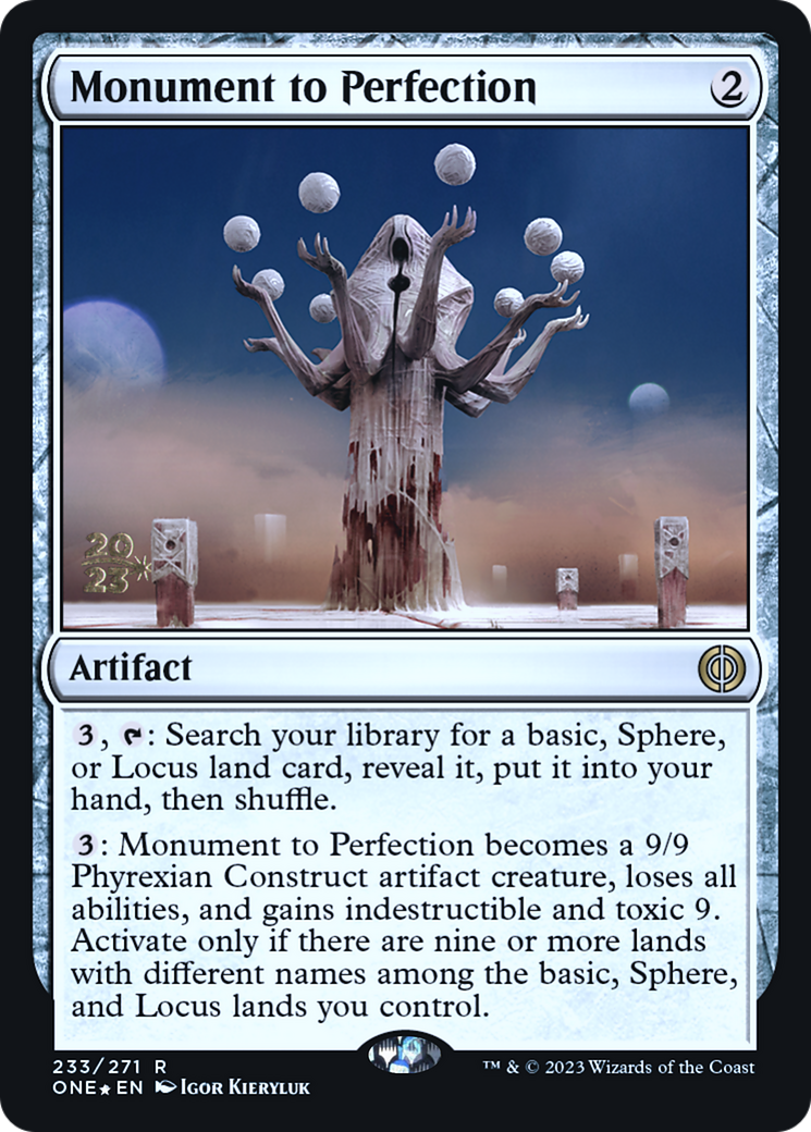 Monument to Perfection [Phyrexia: All Will Be One Prerelease Promos] | Grognard Games