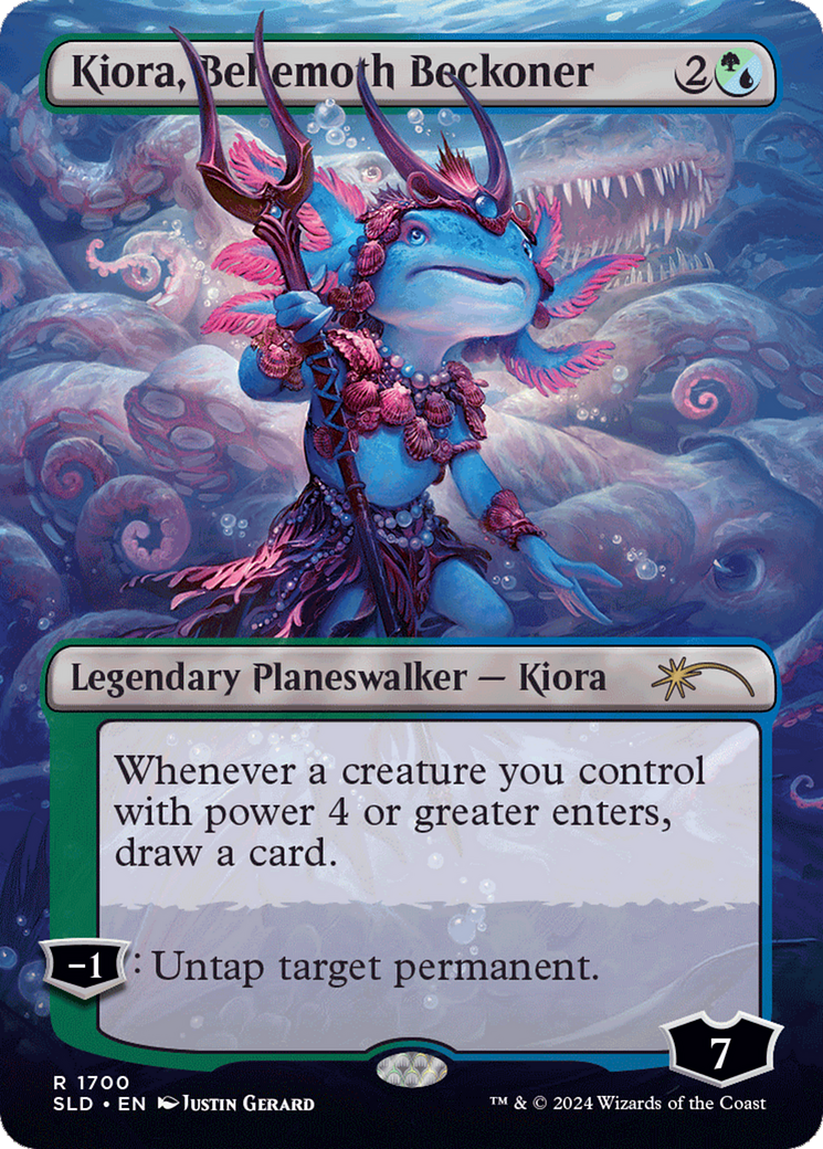 Kiora, Behemoth Beckoner (SLD-1700) - Secret Lair Drop (Borderless) Foil | Grognard Games