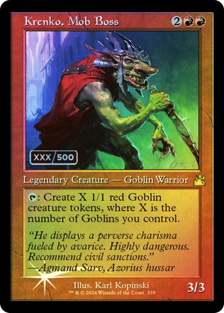 Krenko, Mob Boss (Retro) (Serialized) [Ravnica Remastered] | Grognard Games