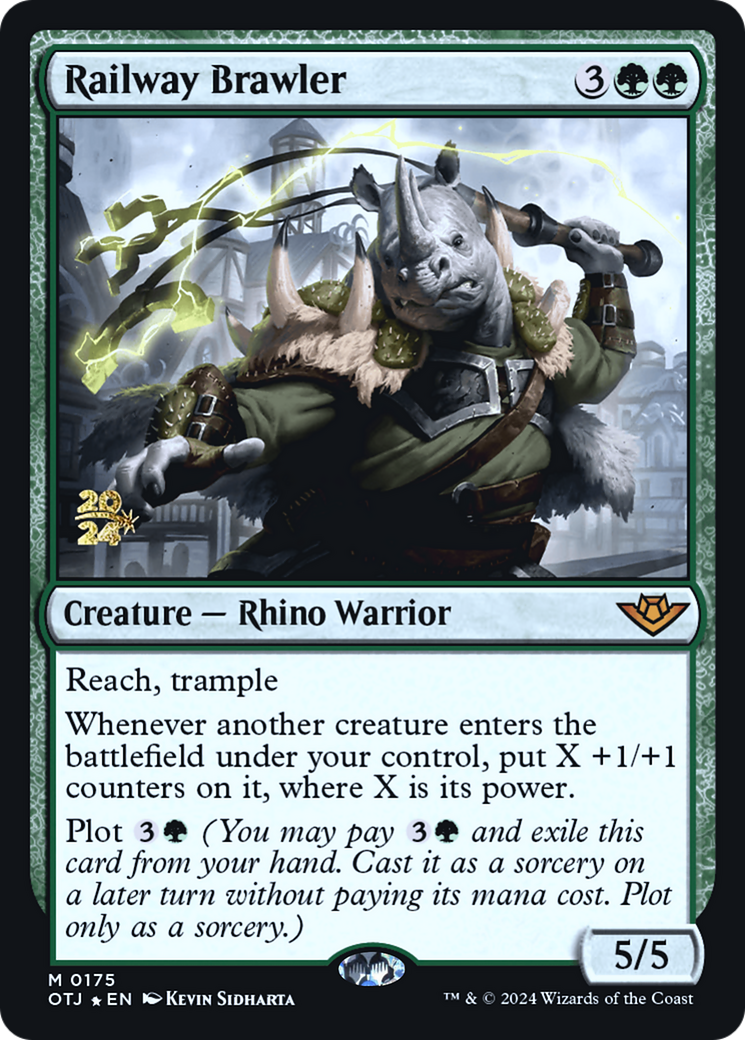 Railway Brawler [Outlaws of Thunder Junction Prerelease Promos] | Grognard Games