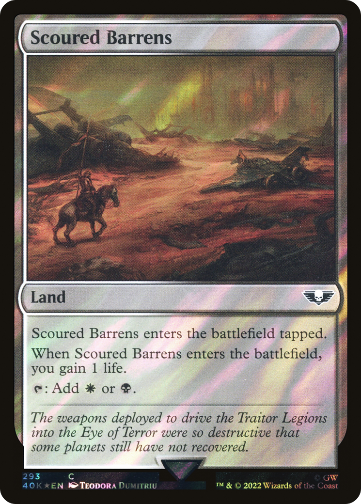 Scoured Barrens (Surge Foil) [Universes Beyond: Warhammer 40,000] | Grognard Games