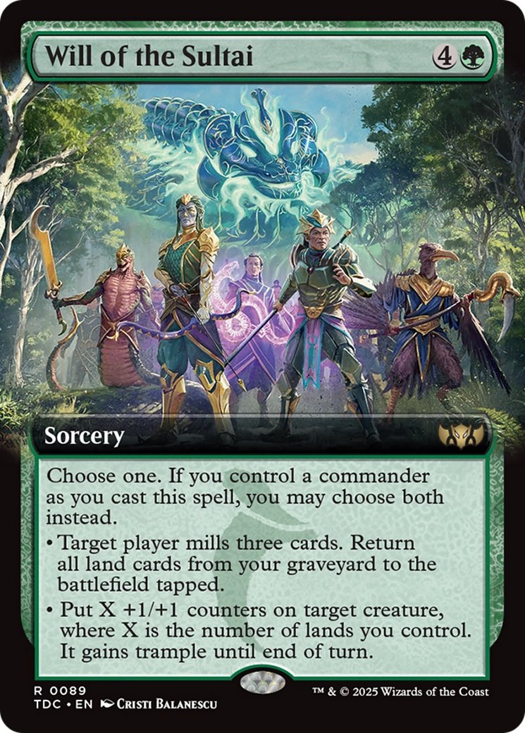 Will of the Sultai (Extended Art) [Tarkir: Dragonstorm Commander] | Grognard Games