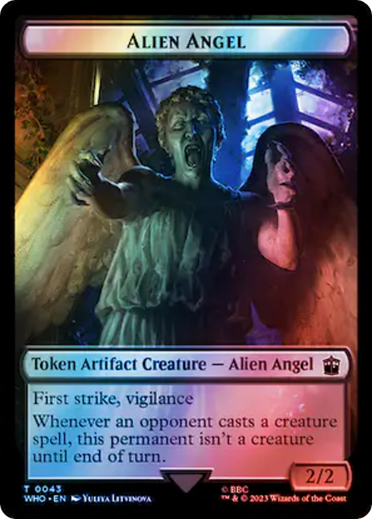 Alien Angel // Food (0058) Double-Sided Token (Surge Foil) [Doctor Who Tokens] | Grognard Games