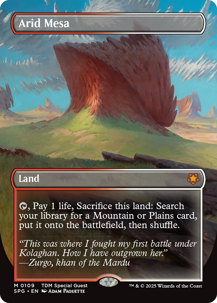 Arid Mesa (Borderless) [Tarkir: Dragonstorm Special Guests] | Grognard Games