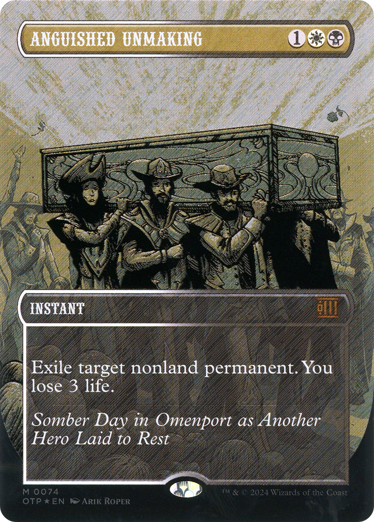 Anguished Unmaking (Textured Foil) [Outlaws of Thunder Junction: Breaking News] | Grognard Games