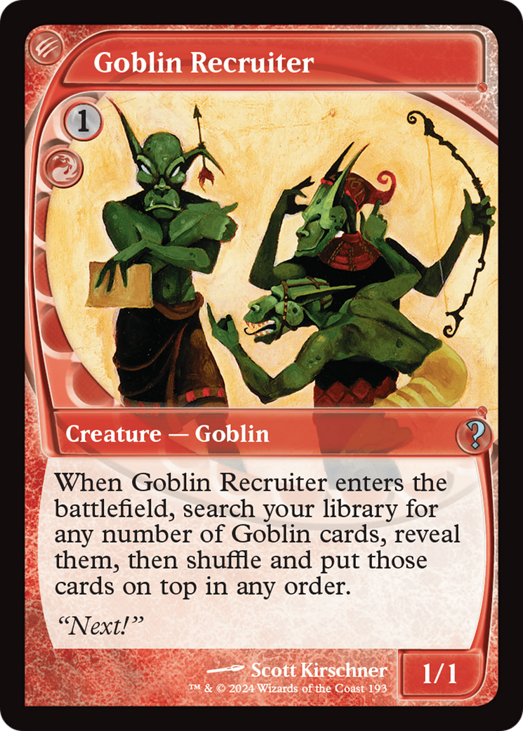 Goblin Recruiter (Future Sight) [Mystery Booster 2] | Grognard Games