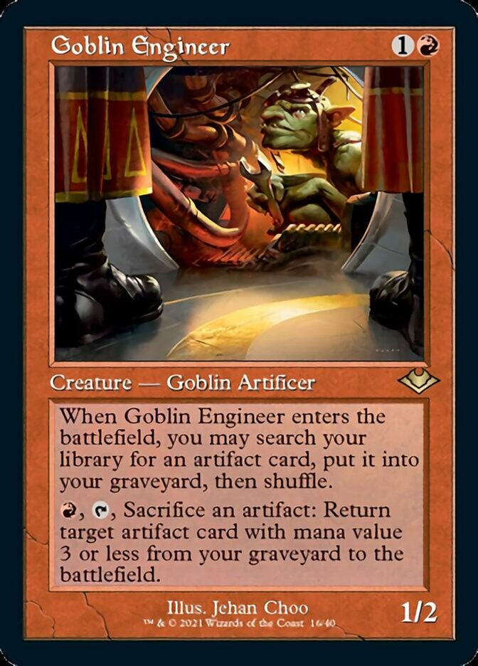 Goblin Engineer (Retro Foil Etched) [Modern Horizons] | Grognard Games