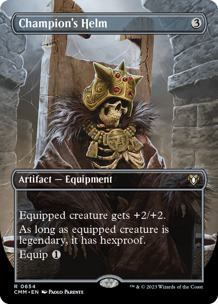 Champion's Helm (Borderless Alternate Art) [Commander Masters] | Grognard Games