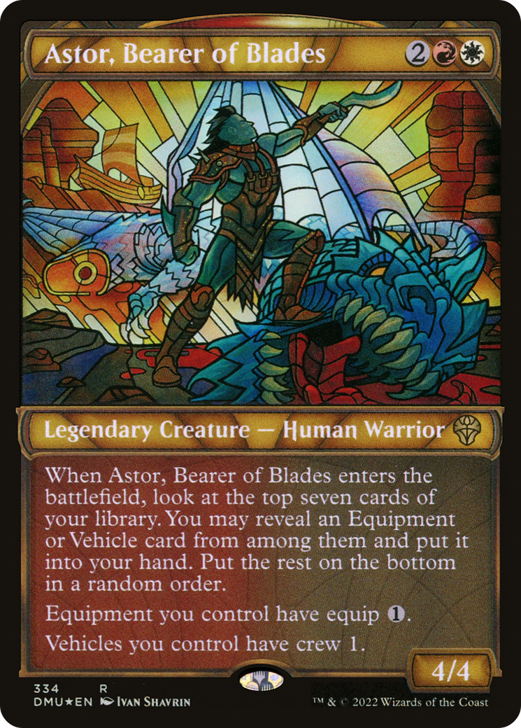 Astor, Bearer of Blades (Showcase Textured) [Dominaria United] | Grognard Games