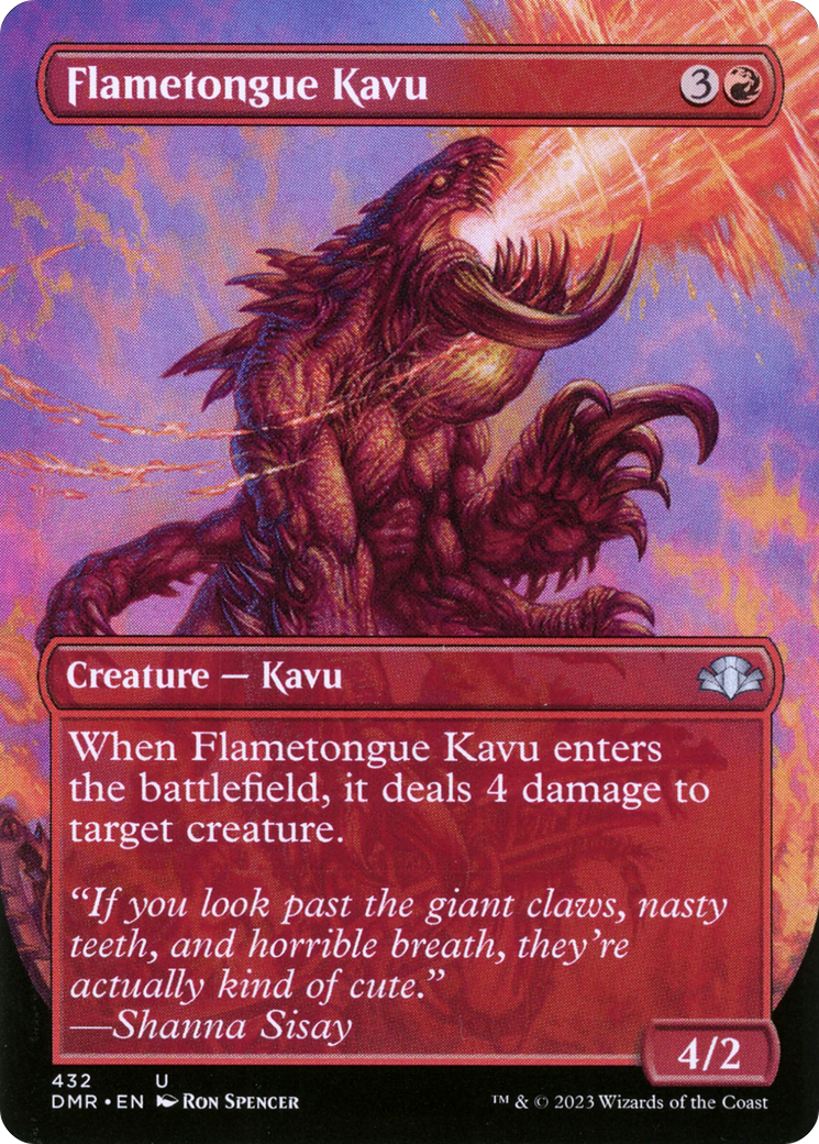 Flametongue Kavu (Borderless Alternate Art) [Dominaria Remastered] | Grognard Games