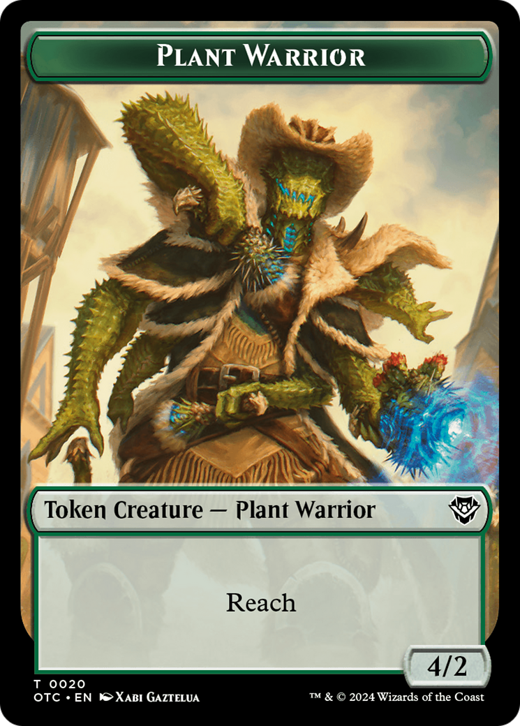 Plant Warrior // Treasure Double-Sided Token [Outlaws of Thunder Junction Commander Tokens] | Grognard Games